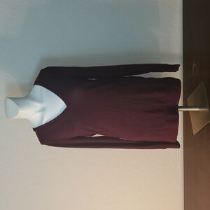 Lucky Brand Burgundy Women's V-Neck Sweater, S/P
